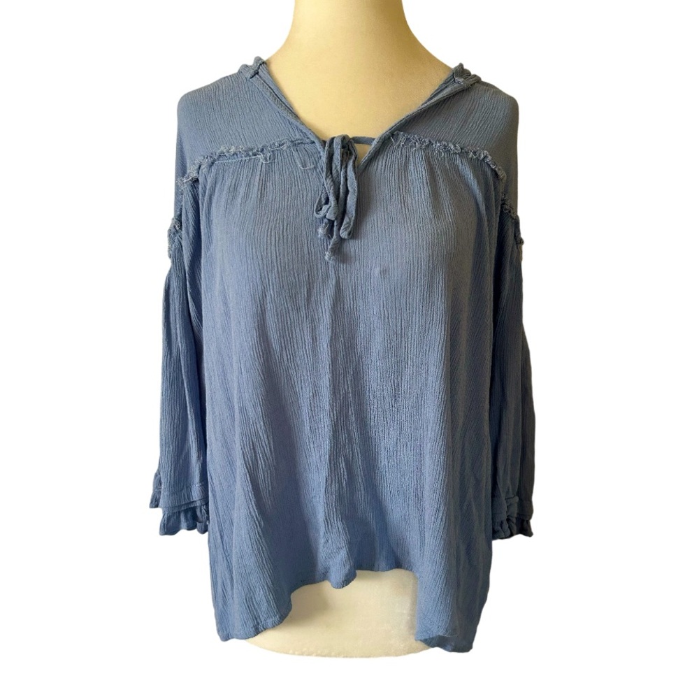 Heyson Blue Hooded Blouse